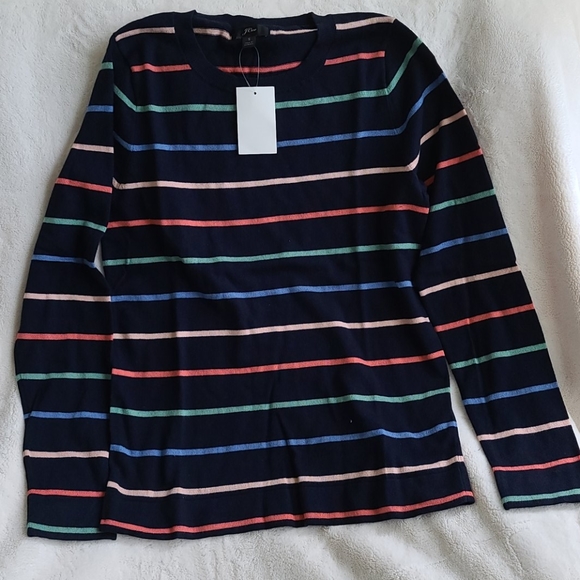 J Crew Navy Stripe Sweater - Picture 5 of 8